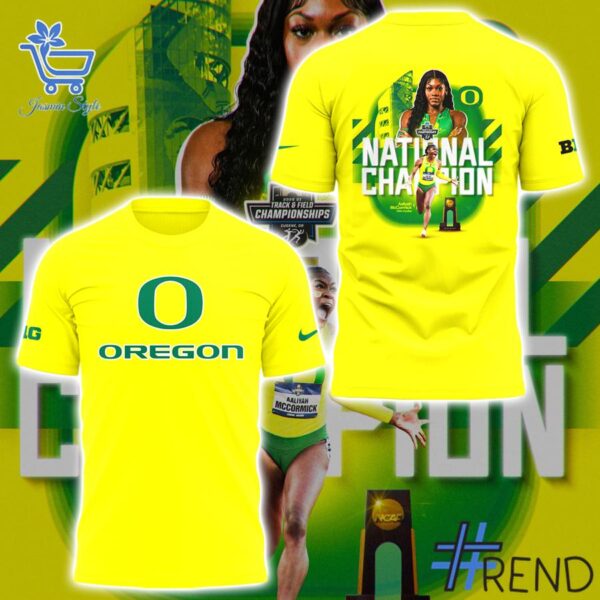 Unisex m hurdles National Champion Oregon Ducks Aaliyah McCormick Shirt styled with jeans for a relaxed look