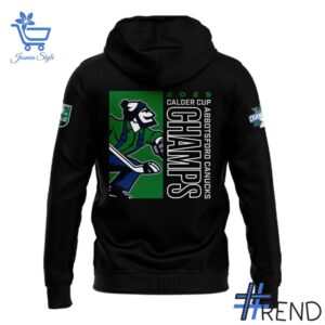 Custom apparel with the bold Calder Cup Champions Abbotsford Canucks Hoodie design