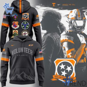 Smoke Grey Volunteer Spirit Tennessee Football Hoodie design on casual wear for everyday style