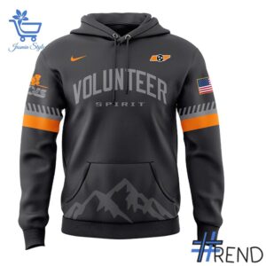 Smoke Grey Volunteer Spirit Tennessee Football Hoodie design on casual wear for everyday style