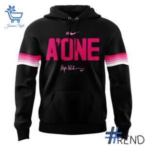 Close-up view of the A ja Wilson A ONE Las Vegas Aces Hoodie jpg print