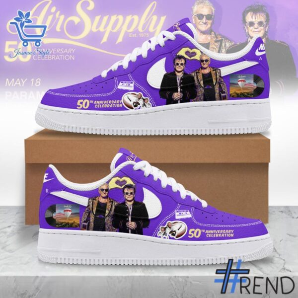 Trendy Air Supply th Anniversary Celebration Air Force Shoes featuring bold graphics and modern style