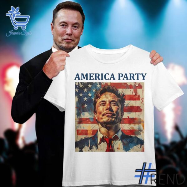 Unisex America Party Future Vision Elon Musk Shirt styled with jeans for a relaxed look