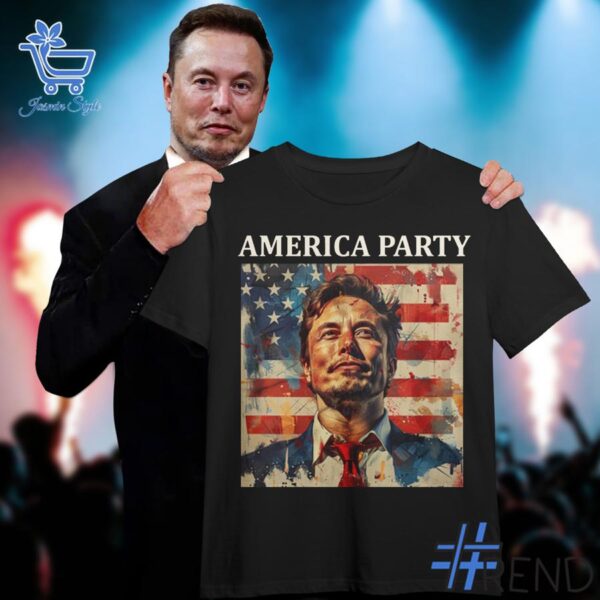 Unisex America Party Future Vision Elon Musk Shirt styled with jeans for a relaxed look