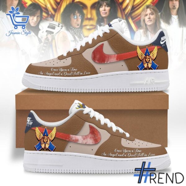 Trendy Angel Once Upon A Time A Devil And An Angel Fell In Love Air Force Shoes featuring bold graphics and modern style