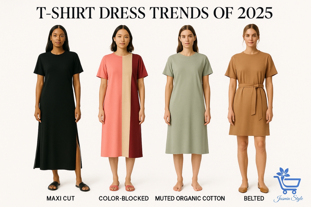 From mini to maxi, t-shirt dresses prove that comfort and style can coexist in any wardrobe.