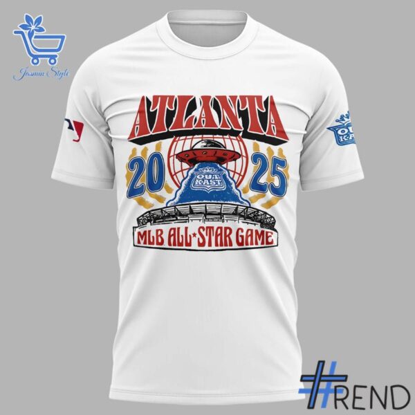 Performance meets personality in every Atlanta Braves x Outkast Homage White MLB All Star Game Tri Blend T Shirt jpg detail.