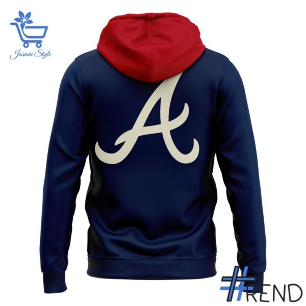 Close-up of the 3 Atlanta Capsule 2025 MLB All Star Week Atlanta Braves Hoodie showing detailed design and vibrant colors.