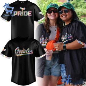 Side view of Baltimore Orioles Pride Night Jersey showcasing iconic low-top silhouette.
