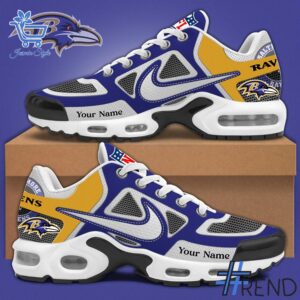 Custom look featuring the signature Baltimore Ravens Air Max TN Shoes design