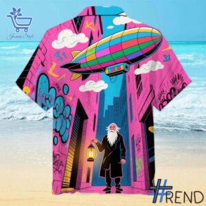 Band Graffiti Drawing Hawaiian Shirt design displayed on high-quality clothing fabric