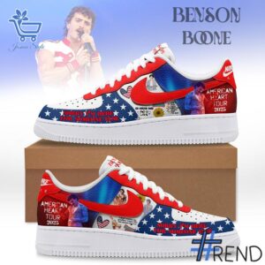 Trendy Benson Boone American Heart World Tour Air Force Shoes featuring bold graphics and modern style