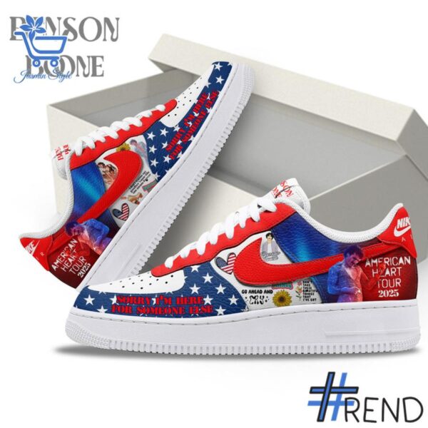 Trendy Benson Boone American Heart World Tour Air Force Shoes featuring bold graphics and modern style