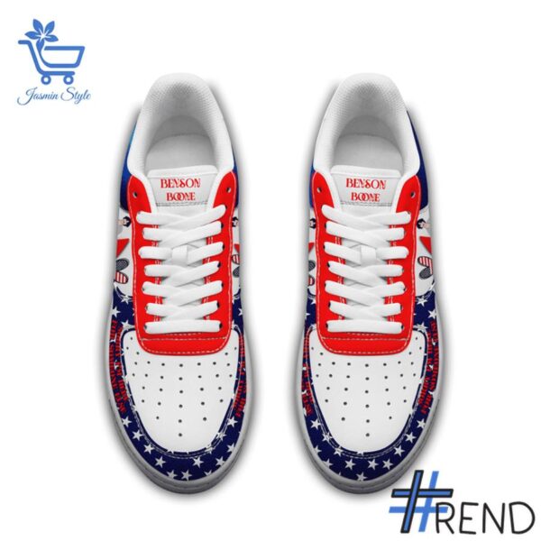 Trendy Benson Boone American Heart World Tour Air Force Shoes featuring bold graphics and modern style