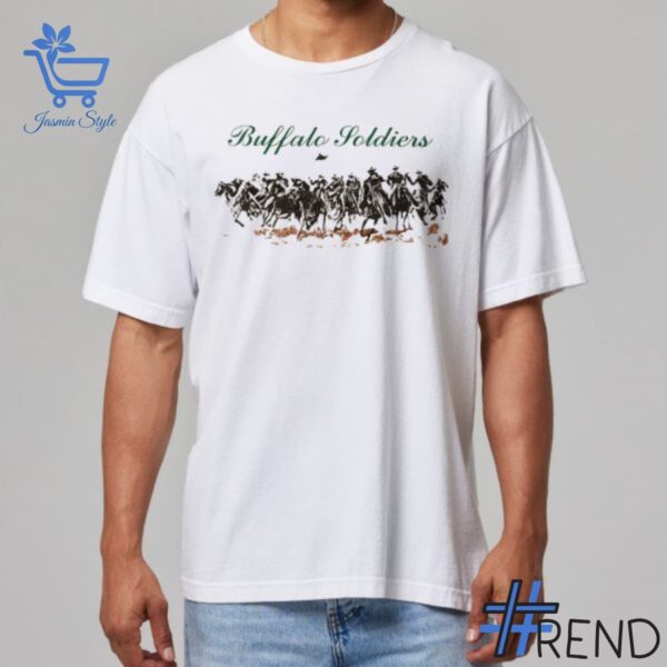 Detailed fabric and stitching showing Beyonce Buffalo Soldier Shirt
