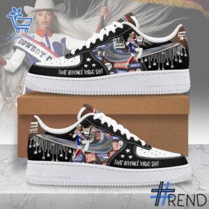 Trendy Beyonce Cowboy Carter Air Force Shoes featuring bold graphics and modern style