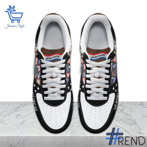 Trendy Beyonce Cowboy Carter Air Force Shoes featuring bold graphics and modern style