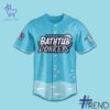 Detailed view of the 2 Binghamton Rumble Ponies Bathtub Donkeys Jersey print on fabric