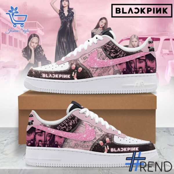Trendy Blackpink Deadline Air Force Shoes featuring bold graphics and modern style