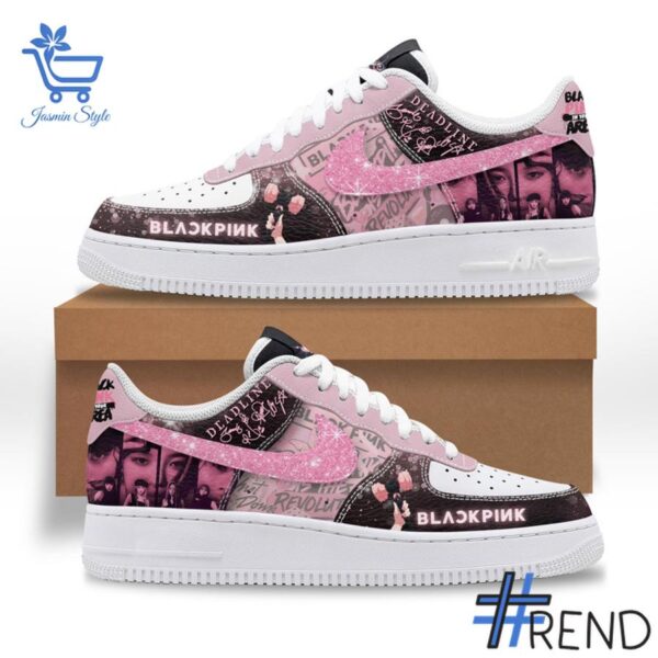 Trendy Blackpink Deadline Air Force Shoes featuring bold graphics and modern style