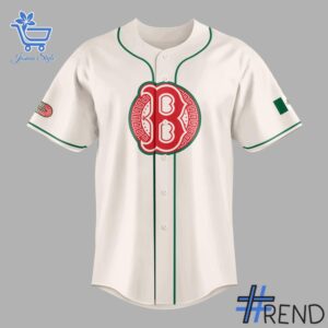 Detailed Boston Red Sox Mexican Celebration Night Jersey graphic on quality fabric