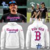 Detailed fabric and stitching showing 1 Boston Red Sox Tremendously locked in Hoodie