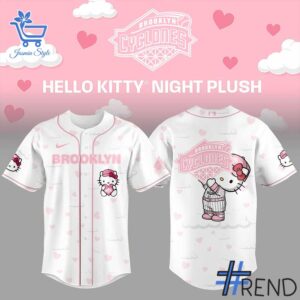 Custom look featuring the signature Brooklyn Cyclones Hello Kitty Night Jersey design