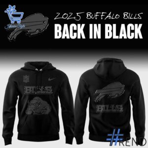Buffalo Bills Back In Black Hoodie design displayed on high-quality clothing fabric