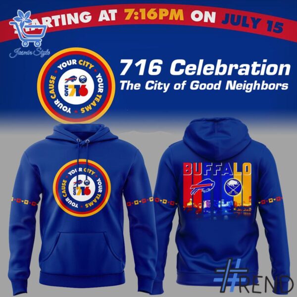 Soft and durable fabric with bold Buffalo Bills Buffalo Sabres Celebration Hoodie print