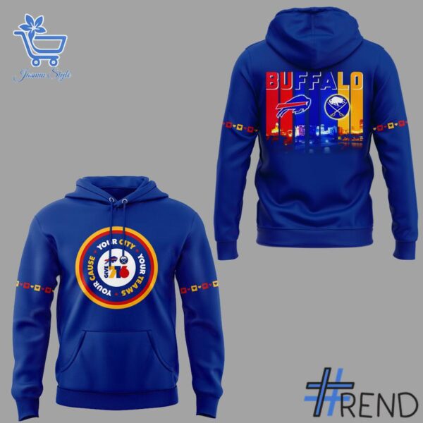 Soft and durable fabric with bold Buffalo Bills Buffalo Sabres Celebration Hoodie print