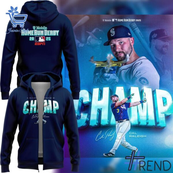 Close-up of the 3 Cal Raleigh Home Run Derby Champ Seattle Mariners Shirt showing detailed design and vibrant colors.