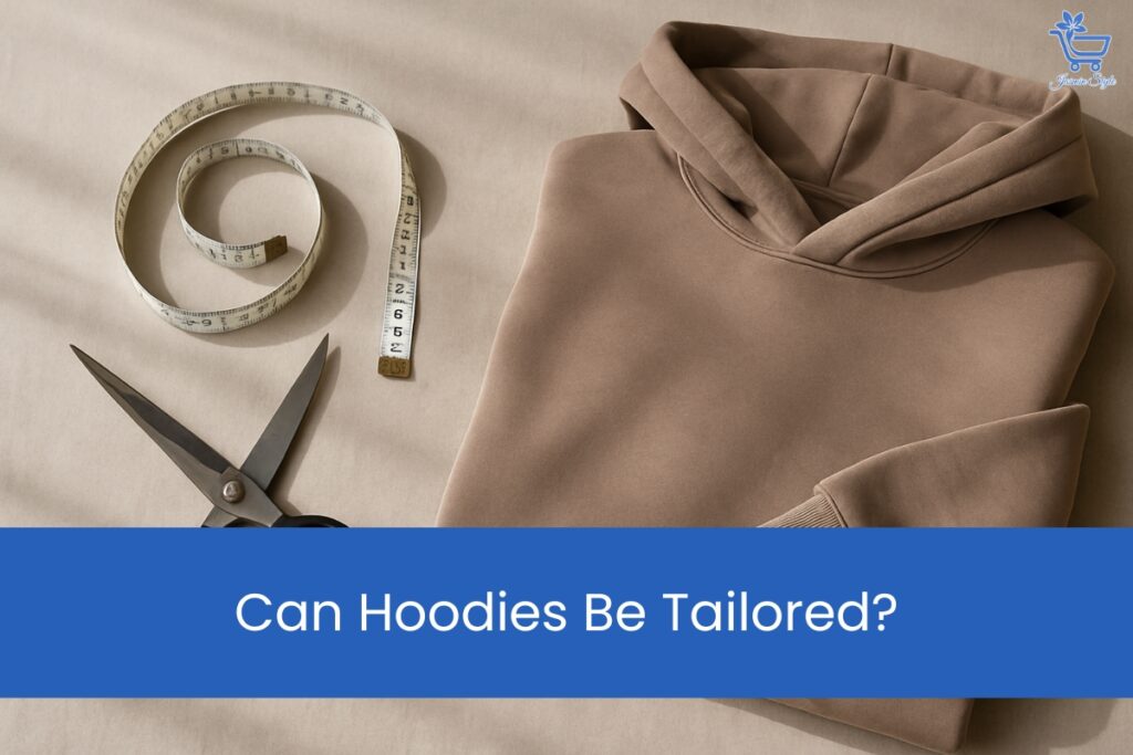 Tailoring tools ready to transform an ordinary hoodie into a perfect custom-fit piece.