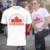 Unisex Canada Day True north strong and free Shirt styled with jeans for a relaxed look