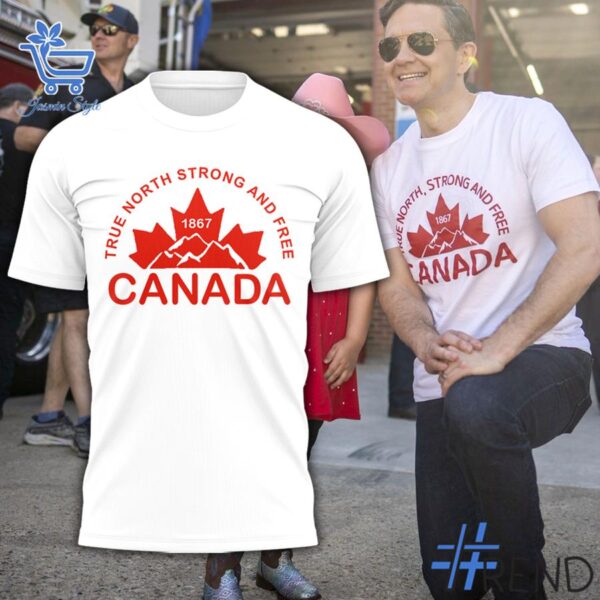 Unisex Canada Day True north strong and free Shirt styled with jeans for a relaxed look