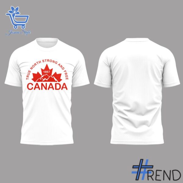 Unisex Canada Day True north strong and free Shirt styled with jeans for a relaxed look