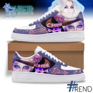 Trendy Cher Strong Enough Nike Air Force featuring bold graphics and modern style
