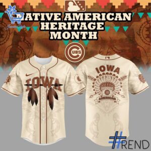 Custom look featuring the signature Chicago Cubs Celebrating Native American Heritage Month Jersey design