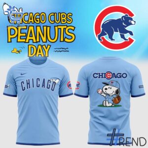Unisex Chicago Cubs Peanuts Snoopy Day Hoodie styled with jeans for a relaxed look