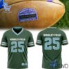 Custom look featuring the signature Chicago Cubs Wrigley Field Football Jersey design