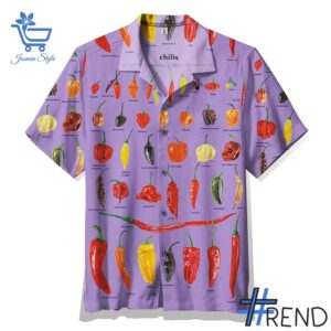 Custom apparel with the bold Chilis Unisex Hawaiian Shirt design