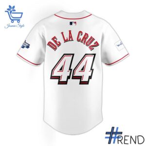 Level up your everyday style with Cincinnati Reds Elly De La Cruz White 2025 MLB Speedway Classic Home Player Jersey 3 jpg.