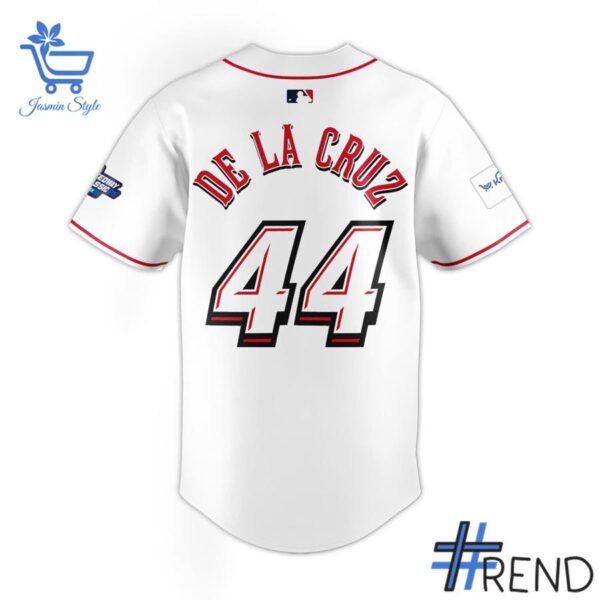 Level up your everyday style with Cincinnati Reds Elly De La Cruz White 2025 MLB Speedway Classic Home Player Jersey 3 jpg.