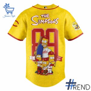 Close-up view of the Cincinnati Reds The Simpsons Baseball Jersey print