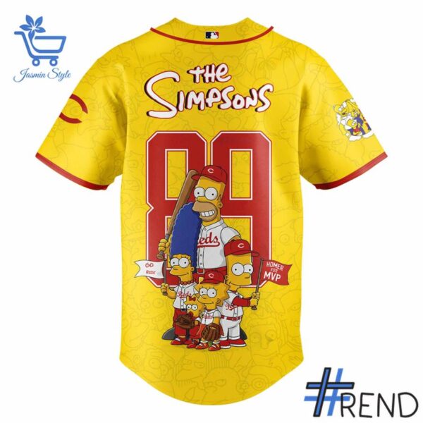 Close-up view of the Cincinnati Reds The Simpsons Baseball Jersey print