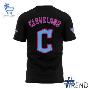 Street-style look featuring the unique Cleveland Guardians Tremendously Locked In Shirt artwork