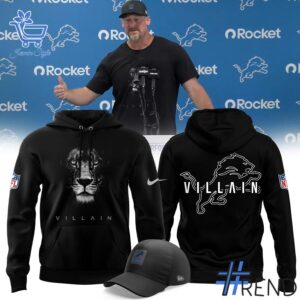 Level up your everyday style with 1 Coach Dan Campbell Detroit Lions VILLAIN Hoodie.