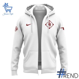 Close-up view of the Coach Patty Gasso Oklahoma Sooners Zip Hoodie print