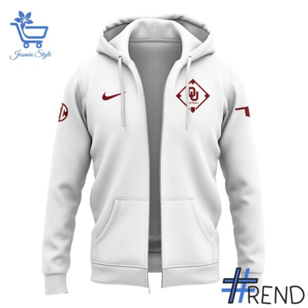 Close-up view of the Coach Patty Gasso Oklahoma Sooners Zip Hoodie print