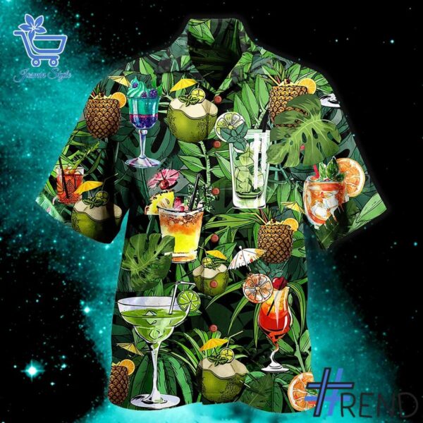 Custom apparel with the bold Cocktail Wine Hawaiian Shirt design