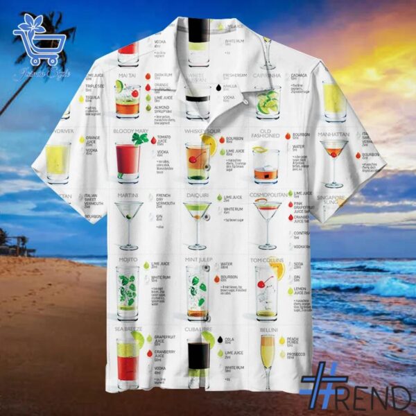 Cocktail types Hawaiian Shirt design on casual wear for everyday style